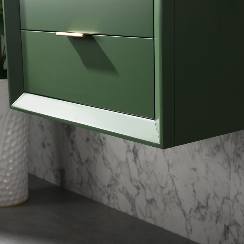 Everly Quinn Draven 24'' Wall Mounted Single Bathroom Vanity with